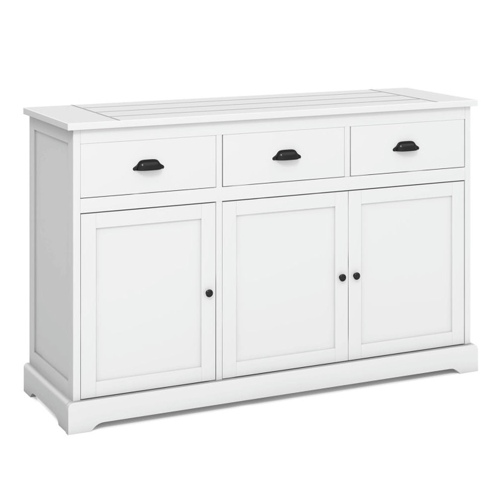 Finihen Kitchen Storage Cabinet, Buffet Sideboard, 3 Drawers Sideboard Buffet Storage with Adjustable Shelves, for Dining Room, Kitchen, Living Room, White Finihen Kitchen Storage Cabinet, Buffet Sideboard, 3 Drawers Sideboard Buffet Storage with Adjustable Shelves, for Dining Room, Kitchen, Living Room, White
