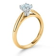 thumbnail image 3 of Gem Stone King 10K Yellow Gold Sky Blue Aquamarine Solitaire Engagement Ring for Women (0.50 Cttw, Round 5MM, Gemstone May Birthstone, Available in Size 5, 6, 7, 8, 9), 3 of 4