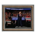 thumbnail image 2 of Donald Trump at a Republican Rally for the 2020 Campaign, “Keep America Great” in the Background, Framed Print of President, 11x14, 2130, 2 of 6