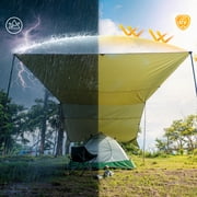 GEERTOP 17 × 10 ft Large Camping Tent Tarp Outdoor Waterproof Hammock Rain Fly Backpacking Tent Tarp Shelter for Hiking Travel Picnic(Not includes Poles)