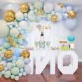 thumbnail image 4 of Kits de guirnaldas de globos azules - Decoraciones para baby shower de niño, 124 globos de látex de macarrón azul, globo de confeti, tira de guirnalda de globos para decoraciones de fiesta de cumplea JAMW Sencillez, 4 of 5