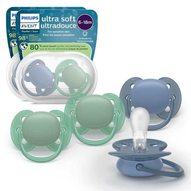 Chupetes AVENT SCF091/51 6-18 meses Ortodónticos de Silicona Paquete de 4