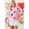 thumbnail image 6 of Women's Pink Sequin Heart Graphic Sweatshirt - Romantic Letters for Valentine's Day - [ZhiHiMeRi] | (US 20-22)2XL, 6 of 10