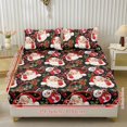 thumbnail image 2 of Bulopur Santa Claus Twin Size 3 Piece Sheet Set Breathable All Season Bedding Include 1 Fitted Sheet & 2 Pillowcases Snowman Christmas Decor, 2 of 5
