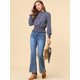 thumbnail image 3 of Blusa De Mujer Con Volantes Y Peplum Con Cuello Alto Y Manga Abullonada Púrpura L, 3 of 6