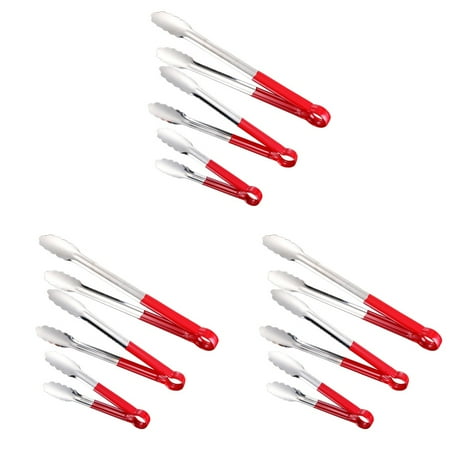 

9 PCS Stainless Steel Bread Clip Silicone Handle Food Cake Serving Tong Kitchen Baking Tool