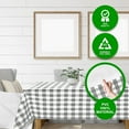 thumbnail image 6 of Sorfey Checkered Square Dining Table Cover Vinyl Table Cloth with Flannel, Gray 52" x 52", 6 of 6