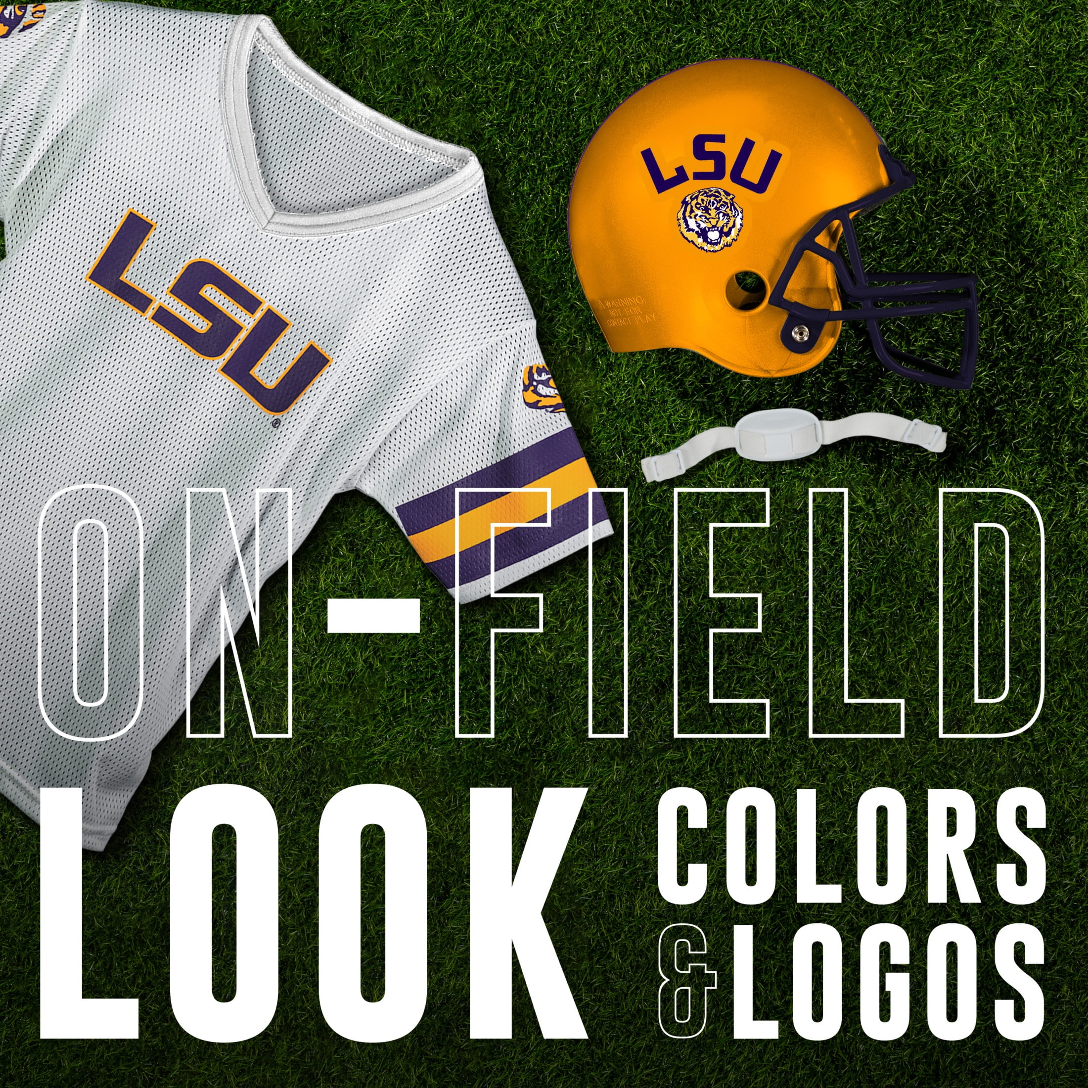 Franklin Sports LSU Tigers -Kids College Football Uniform Set - NCAA Youth Football Helmet + Jersey Costume Set - Helmet, Jersey + Chin Strap Included - Youth Medium