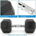 thumbnail image 5 of Hex Dumbbells PVC Coated Cast Iron Hex Black Dumbbell Free Weights for Exercises, 15lbs, 5 of 7