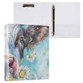 thumbnail image 3 of Cows with Daisy Flowers 3 Ring Binders 1.5 inch Hardcover File Folders with Interior Pockets A4 Size Organizer for School Office Hospital, 3 of 8