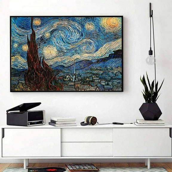 The Starry Night 1889 by Vincent Van Gogh horizontal 11 x 17 Inch Poster