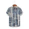 thumbnail image 1 of Floenr Mens T Shirts,Men's Lapel Chest Pocket Hawaiian Print Loose Short Sleeve Shirt, 1 of 4