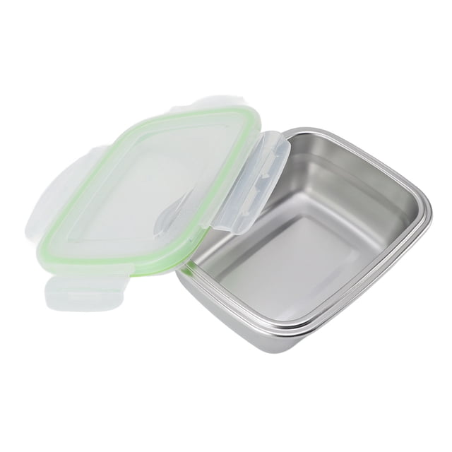 CAJA DE ALMACENAMENTO DE ALIMESS, Contenedor de Almacenamiento de Alimentos de Acero inoxidable 304, Caja Hermética para Refrigerador para refrigerador para bocadillos de