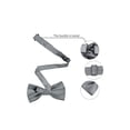 thumbnail image 3 of INSPIRE CHIC Men's Solid Color Necktie Pre-Tied Bow Tie and Pocket Square Set Ties for Wedding Business Dark Gray One Size, 3 of 7