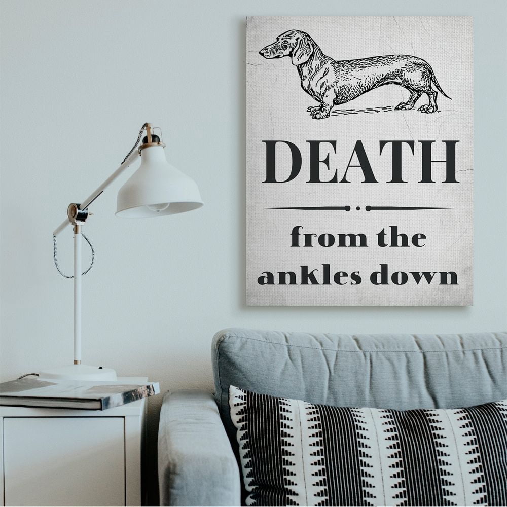 Stupell Industries Funny Dachshund Dog Ankle Quote Family Pet Canvas Wall Art Design by Daphne Polselli