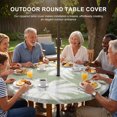 thumbnail image 3 of Round Outdoor Tablecloth with Umbrella Hole and Zipper, Sage Green Palm Trees Tablecloth with Elastic Waterproof, Farmhouse Tropical Summer Beach Patio Table Covers for 45" - 54" Picnic Pool Tables, 3 of 8