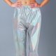 thumbnail image 4 of BRIGHTFUFU Pantalones largos de estilo hip hop callejero, brillantes, para ocio, deportivos, para mujer, elegantes, sueltos, transpirables, talla para niña y mujer., 4 of 7