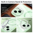 thumbnail image 6 of VENINGO Magnetic for iPhone 15 Case with Camera Frame Stand Compatible with Mag-safe, Shockproof Anti Slip Clear Crystal Glitter Phone Case 6.1", Green, 6 of 8