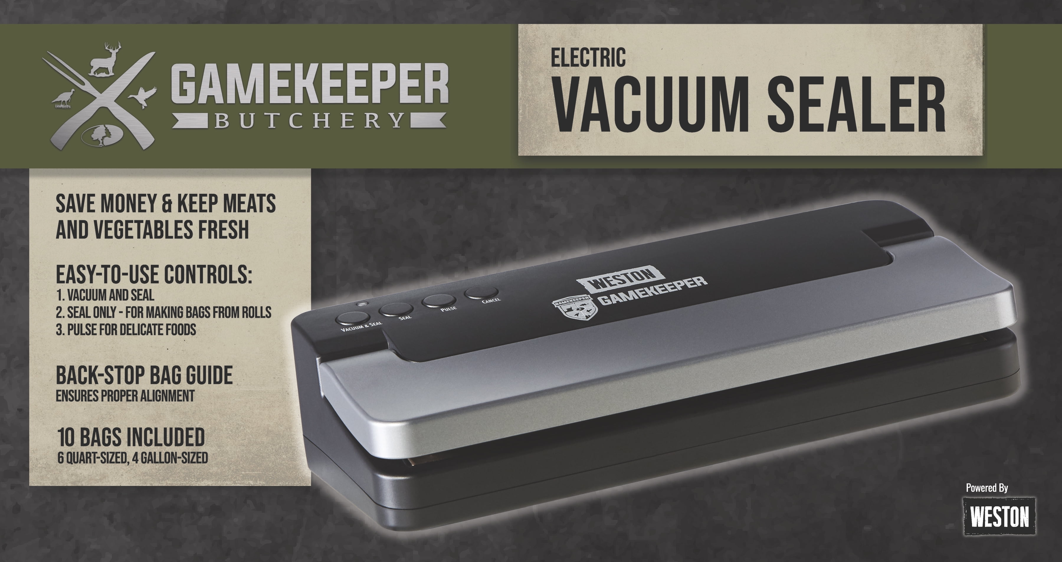 Weston Mossy Oak Gamekeeper Electric Vacuum Sealer, Model 65-2001-GK