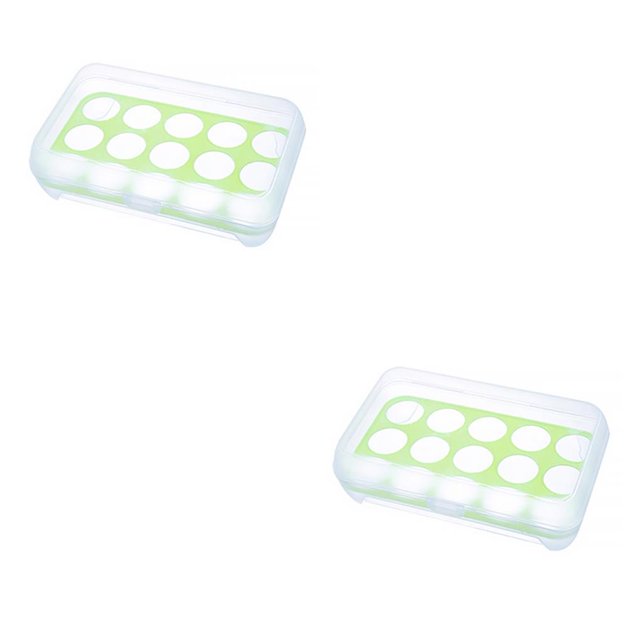 Yuarrent Huevera Frigorífico 15 Rejillas Caja Bandeja Huevos con Tapa Transparente Apilable Type1 NO1