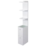 Impressions Vanity Slaystation Natalie Display Shelves with Drawers, Storage Cabinet (White)