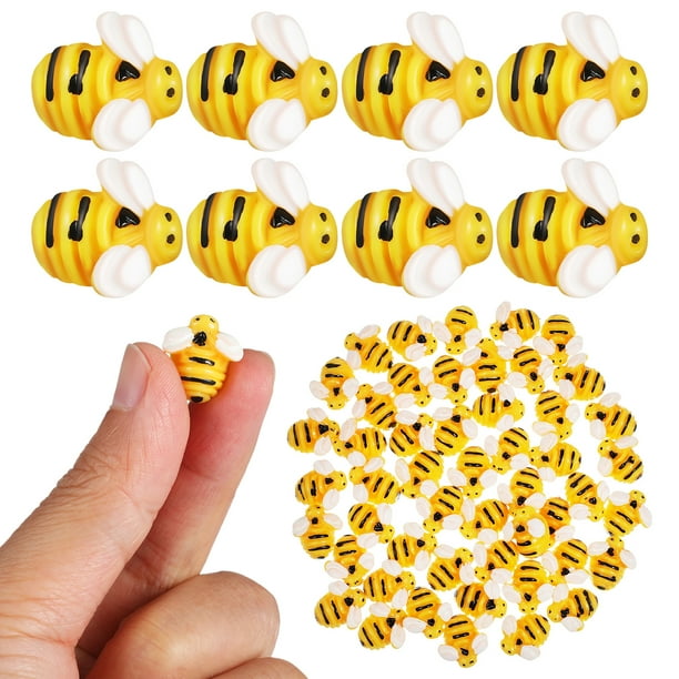 50 unids Epoxy Resin Filler Bee DIY Mini Adornos de abejas 3D Material de llenado