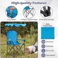 thumbnail image 4 of Yunken Camping Chair, Folding Outdoor Lawn Chair with Canopy, Carry Bag & Cup Holder, Portable Heavy Duty Camp Chair for Outside Travel, Picnic, Beach Soccer Chairs, 4 of 14