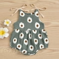 thumbnail image 2 of Utoimkio Toddler Baby Girl Sleeveless Floral Romper Bodysuit Sun Print Spaghetti Strap One Piece Jumpsuit Shorts Toddler Summer Overall Clothes, 2 of 9