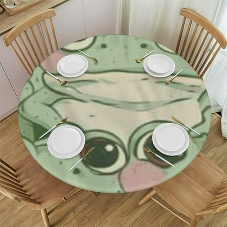 

BCIIG Frog Round Table Cloth 100% Polyester Stain Resistant Washable for Indoor Outdoor Kitchen Dining Wedding Parties - Perfect Picnic Dining Kitchen Farmhouse Decor 42 -46