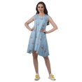 thumbnail image 3 of Moomaya Scoop Neck Womens Dresses Printed Rayon Sleeveless Loose T-Shirt Dress, 3 of 4