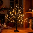 thumbnail image 6 of Shoreew 22" Berry Blossom Twinkling Tree with Lights 24 LED Lighted Branches Artificial Christmas Tabletop Bonsai Lamp for Living Room Bedroom Home Decor, 6 of 7