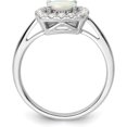 thumbnail image 2 of Solid 14K White Gold Lab Grown Diamond and Opal Halo Ring - Ring Size 7.0, 2 of 8
