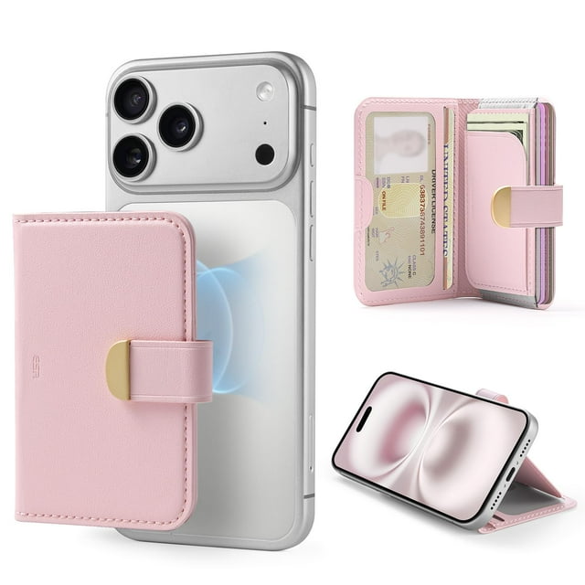 Cartera Embrague ESR Aura para mujer MagSafe, color rosa