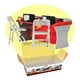 thumbnail image 1 of Juego de mesa de comentarista rojo y gris para figuras de acción de lucha libre, 1 of 2