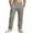 #H-Gray, variant on GuangCheng George Men Striped Linen Blend Pants Elastic Drawstring Waist Loose Fit Breathable Casual Comfort Lounge Trousers,Size:L