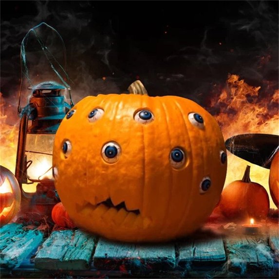 Halloween Decorations Halloween Decor Fall Decor Halloween Pumpkin,Halloween Resin Multi Eye Skew Eye Pumpkin Figurine for Living Room Creative Indoor Halloween Festival Home Decor