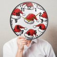 thumbnail image 6 of Yayeee Wall Clock Battery Operated 11.9" Silent Quartz Non-Ticking for Living Room Decor, Red Santa Hats Pattern, 6 of 8