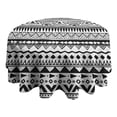 thumbnail image 4 of Black Geometric Striped Pattern Round Tablecloth 60"x60",Wrinkle Wipeable Table Cloth for Kitchen Dining Room Picnic Patio Party, 4 of 6