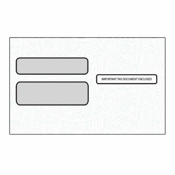 Std. W-2/Printed Laser Forms Double Poly Window Envelopes, 5-3/4" x 9-1/4", 24# White, Blue Wesco Tint (Box of 500)