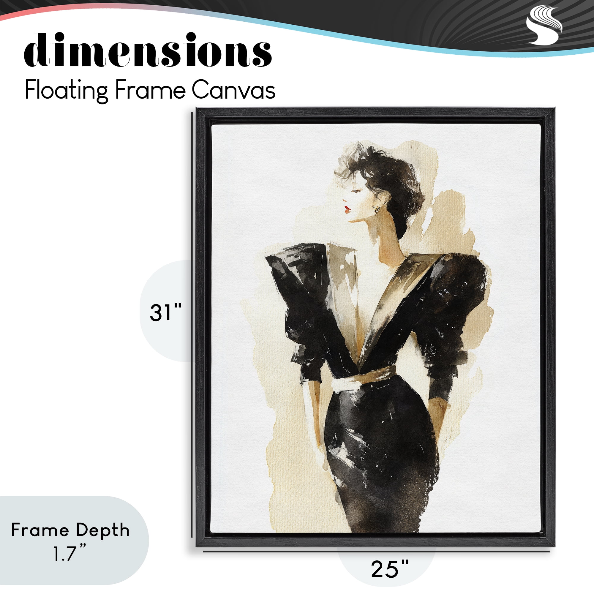 Stupell Industries Timeless Velvet Attitude Black Framed Floater Canvas Wall Art, design by Svetlana Aleynikova