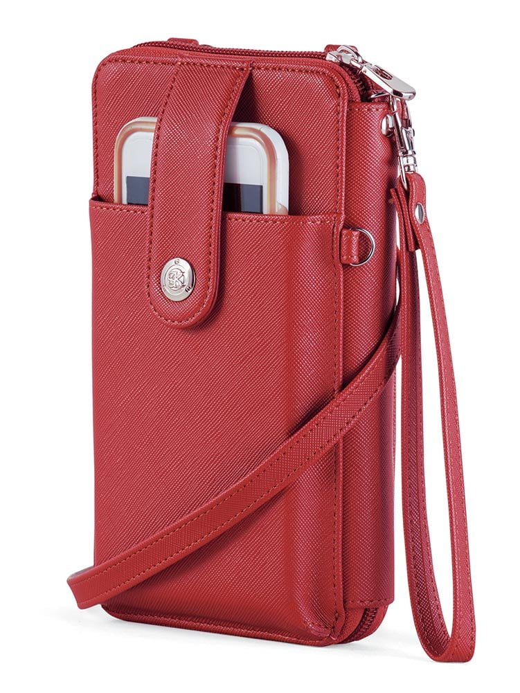 Collections Etc RFID Crossbody Cell Phone Wallet with Adjustable Strap