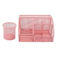 thumbnail image 2 of Desk Pen Holder Set, Metal Wear Resist Pen Rack Mesh 7 Grids  for Office Family School Classroom Violet,Rosey,Black, 2 of 7