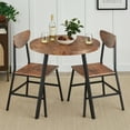 thumbnail image 3 of Best Choice Products 3-Piece Mid-Century Modern Round Dining Set w/ 2 Chairs, Angled Legs - Brown, 3 of 9