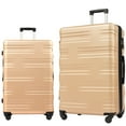 thumbnail image 1 of 20''+28'' Luggage Sets of 2 Piece Carry on Suitcase Airline Approved,Hard Case Expandable Spinner Wheels,Gold, 1 of 7