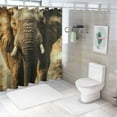 thumbnail image 7 of Autua Elephant Grass Trees Shower Curtain Set with Hooks Washable Bathroom Curtain 36"x72, 7 of 7