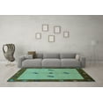 thumbnail image 3 of Ahgly Company Indoor Round Abstract Light Blue Modern Area Rugs, 7' Round, 3 of 4