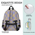 thumbnail image 5 of Blue and Yellow Checkered Pattern Backpack for School, Cute School Bag with Adjustable Shoulder Straps and Padded Back, 15.25"x11.5"x5.25", 5 of 5