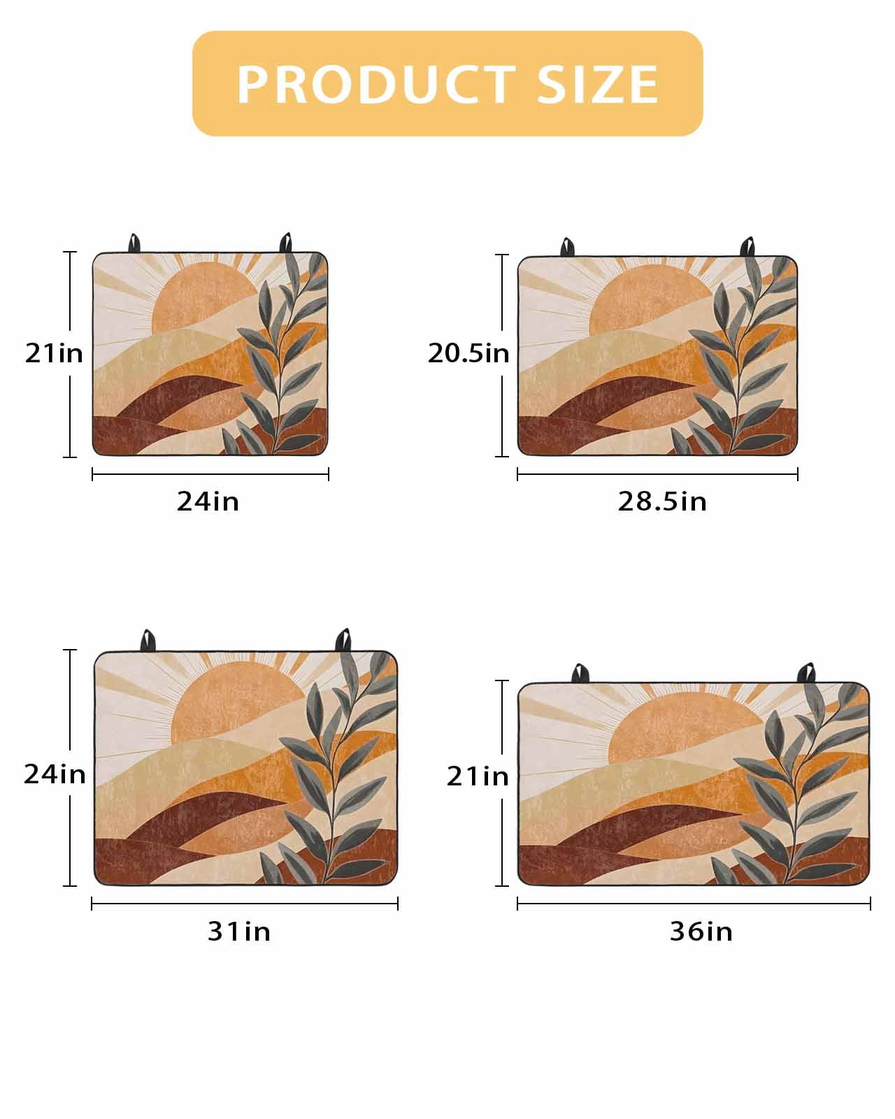 nqOlkjepod Large Induction Cooktop Protector Mat 24"x21", Brown Stove Top Covers for Electric Stove, Modern Abstract Art Summer Botanical Aesthetics Stove Burner Cover Mats, Glass Top Stove Cover
