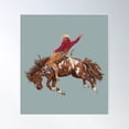 thumbnail image 2 of Vintage Western Rodeo Art, Bronco Busting Cowboy Poster Wall Art, Modern Wall Decor For Living Room Bedroom, 16x24 UNFRAMED, 2 of 3