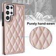 thumbnail image 3 of for Samsung Galaxy S22 Ultra Wallet Case with Card Holder RFID Blocking,Dimaond Patterned Elegent PU Leather,Double Back Flip Kickstand Magnetic Clasp Durable Shockproof Cover,Rosegold, 3 of 7
